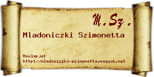 Mladoniczki Szimonetta névjegykártya